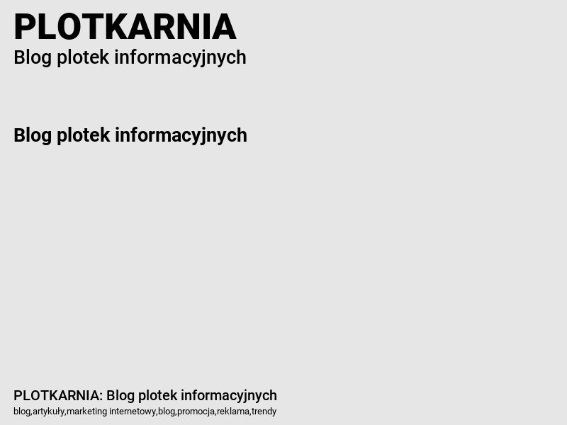 PLOTKARNIA: Blog plotek informacyjnych