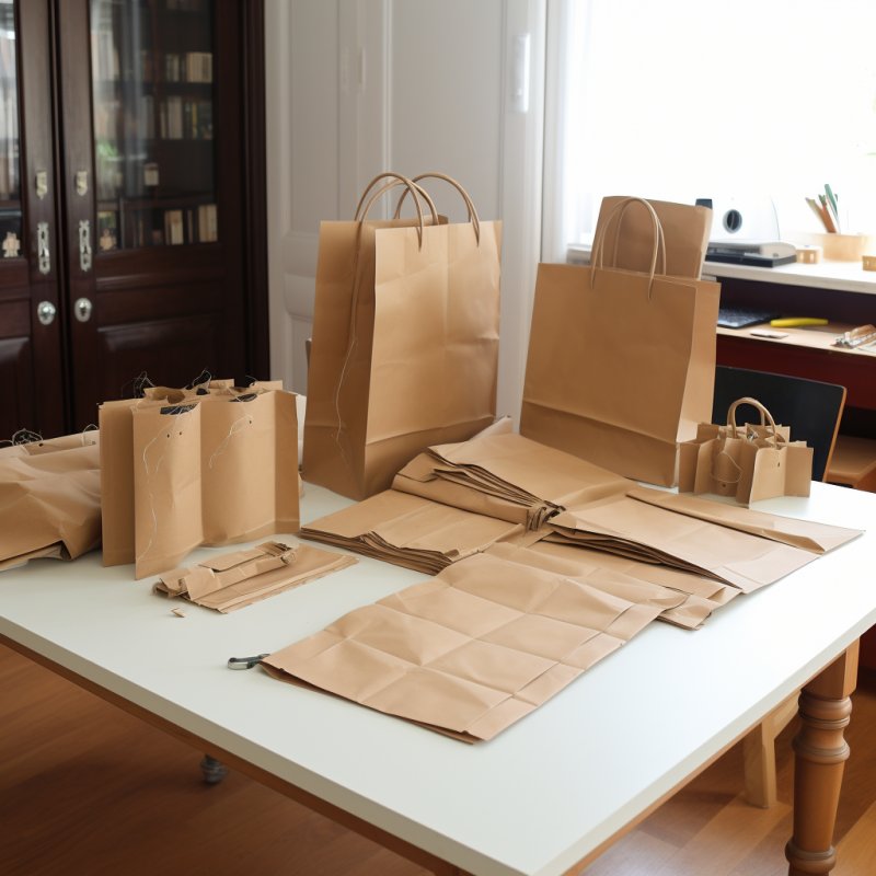 Praca chałupnicza: Składanie torebek papierowych